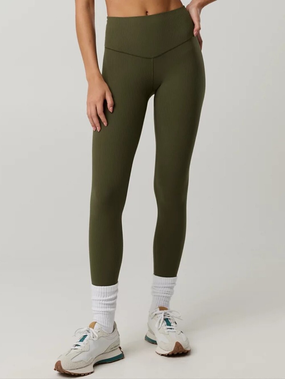 OFFLINE By Aerie Real Me Olive Green Legging (Size: Large, Long Length)